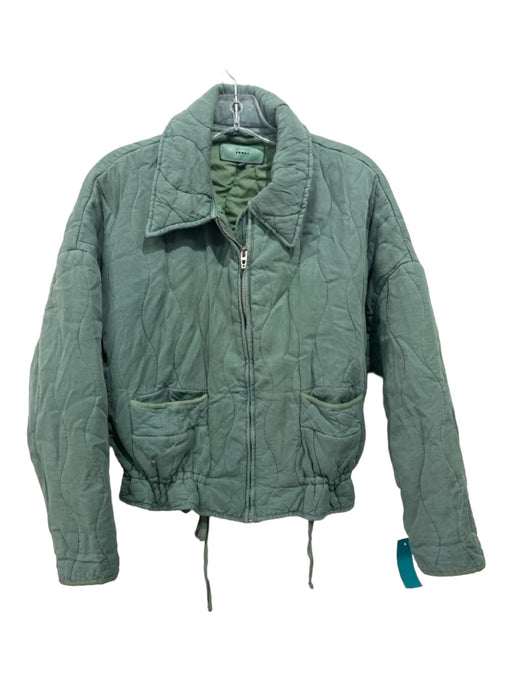 BlankNYC Size S Green Lyocell Quilted Front Zip Collar Jacket Green / S