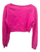 Loveshackfancy Size XS Hot pink Wool & Cashmere Puff Shoulder Crop Knit Sweater Hot pink / XS