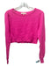 Loveshackfancy Size XS Hot pink Wool & Cashmere Puff Shoulder Crop Knit Sweater Hot pink / XS