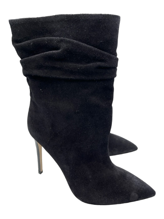 Paris Texas Shoe Size 38 Black Suede Calf High Pointed Toe Midi Heel Booties Black / 38