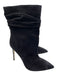 Paris Texas Shoe Size 38 Black Suede Calf High Pointed Toe Midi Heel Booties Black / 38