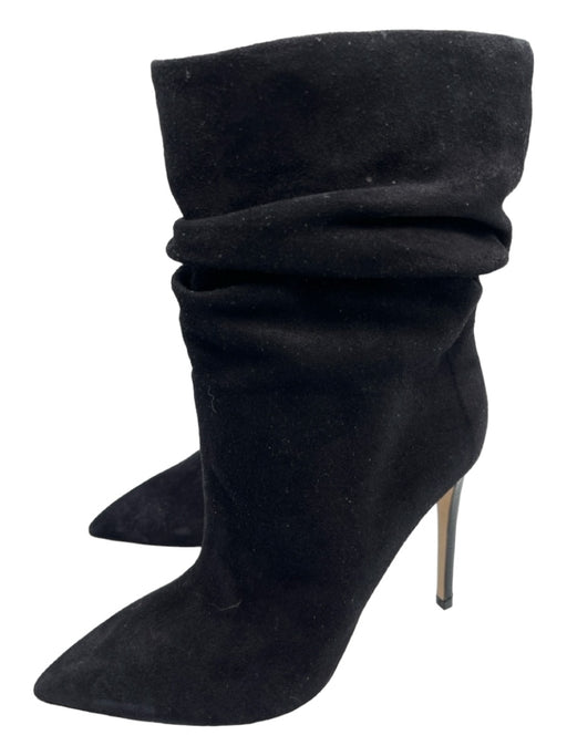 Paris Texas Shoe Size 38 Black Suede Calf High Pointed Toe Midi Heel Booties Black / 38