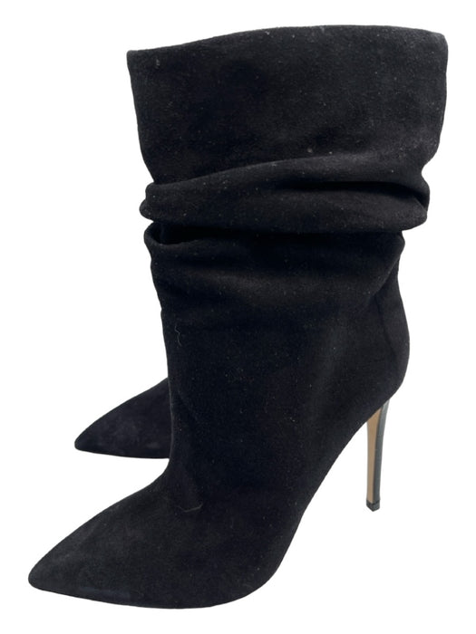 Paris Texas Shoe Size 38 Black Suede Calf High Pointed Toe Midi Heel Booties Black / 38