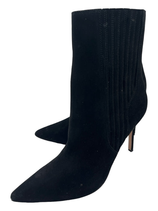 Veronica Beard Shoe Size 6 Black Suede Ankle Pleat Detail Pointed Toe Booties Black / 6