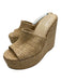 Larroude Shoe Size 6.5 Beige Jute Open Toe & Heel Woven Platform Wedges Beige / 6.5