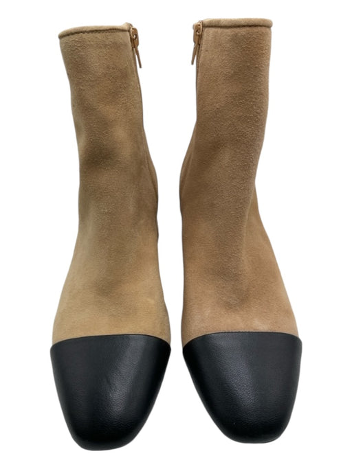 Steve Madden Shoe Size 7.5 Beige & Black Suede Almond Toe Calf High Booties Beige & Black / 7.5