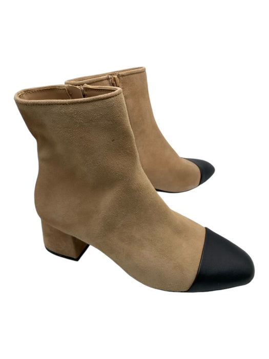 Steve Madden Shoe Size 7.5 Beige & Black Suede Almond Toe Calf High Booties Beige & Black / 7.5