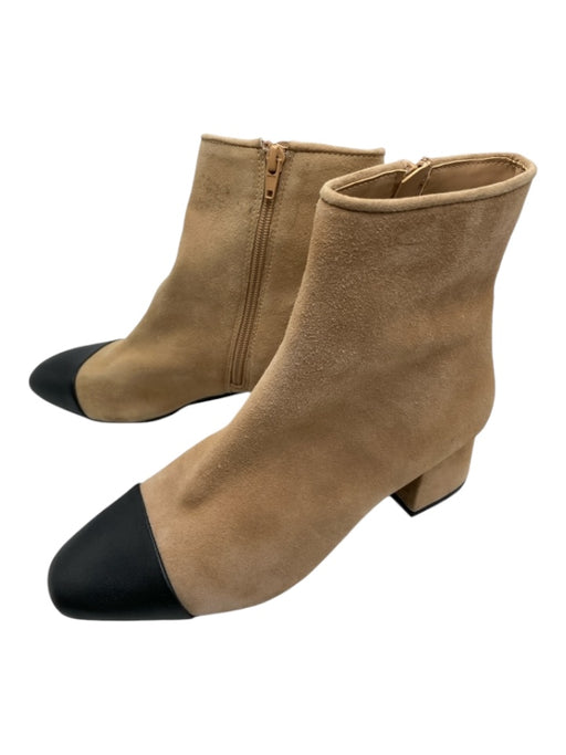 Steve Madden Shoe Size 7.5 Beige & Black Suede Almond Toe Calf High Booties Beige & Black / 7.5