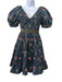 Agua by Agua Bendita Size S navy blue & multi Cotton Scoop Neck Floral Dress navy blue & multi / S