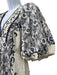 Alemais Size S/6 Cream & Navy Blue Print Linen & Cotton V Neck Floral Maxi Dress Cream & Navy Blue Print / S/6