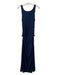 Posse Size S Navy Blue Viscose Twist Detail V Neck Sleeveless Maxi Dress Navy Blue / S