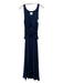 Posse Size S Navy Blue Viscose Twist Detail V Neck Sleeveless Maxi Dress Navy Blue / S