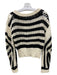 Zara Size S Black & Cream Cotton Open Knit Wide Neck Long Sleeve Sweater Black & Cream / S