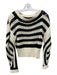 Zara Size S Black & Cream Cotton Open Knit Wide Neck Long Sleeve Sweater Black & Cream / S