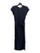 Wilfred Size S Black Viscose Round Neck Cap Sleeve Tie Waist Maxi Dress Black / S