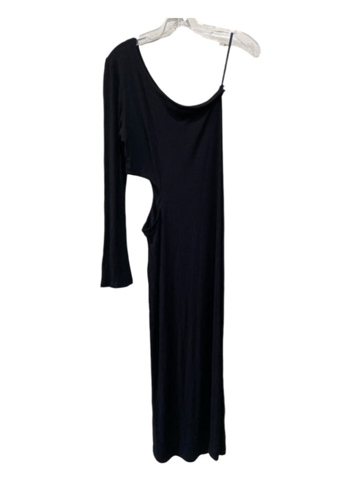 LNA Size M Black Rayon Side Cut Out One Long Sleeve Maxi Dress Black / M