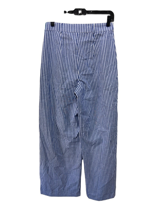 Sugar + Lips Size M Blue & White Cotton Blend Vertical Stripes Wide Leg Pants Blue & White / M