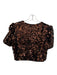 Ganni Size 36 Brown & Black Polyester Blend All Over Sequins Tie Front Top Brown & Black / 36