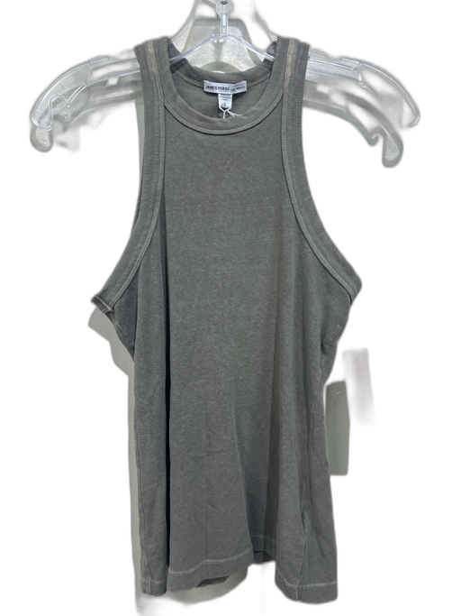 James Perse Size 0 Taupe Cotton Blend Jersey High Neck Tank Top Taupe / 0