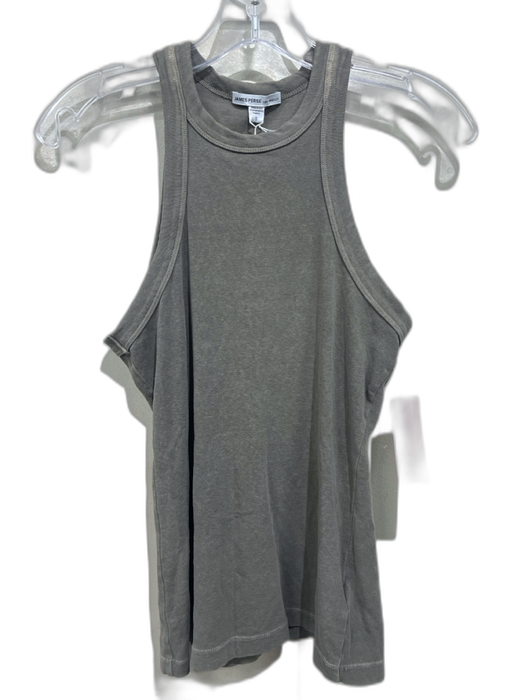 James Perse Size 0 Taupe Cotton Blend Jersey High Neck Tank Top Taupe / 0
