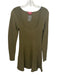 Staud Size S Green Ribbed Detail Long Sleeve Square Neck Dress Green / S