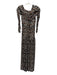 Farm Rio Size S Black, Orange, Multi Viscose Rouched Floral Print Draped Dress Black, Orange, Multi / S