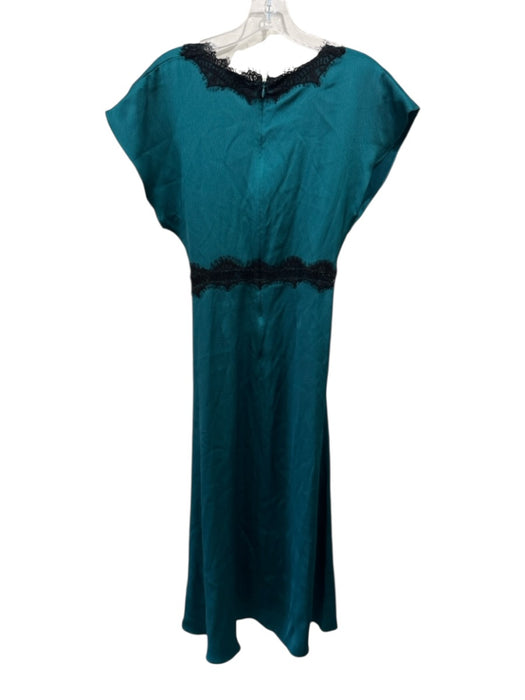 Sea New York Size 4 Teal & Black Polyester Short Sleeve Lace Detail Dress Teal & Black / 4