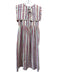 Damson Madder Size 8 Red, Blue, White Cotton Sleeveless Variegated Stripes Dress Red, Blue, White / 8
