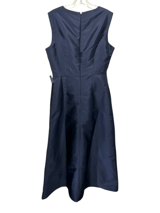Kay Unger Size 8 Navy, White, Green Polyester Sleeveless Floral Beaded Gown Navy, White, Green / 8