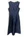 Kay Unger Size 8 Navy, White, Green Polyester Sleeveless Floral Beaded Gown Navy, White, Green / 8