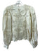 Magali Pascal Size XS Beige White Linen & Cotton grid lace Keyhole Back Top Beige White / XS