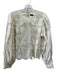 Magali Pascal Size XS Beige White Linen & Cotton grid lace Keyhole Back Top Beige White / XS