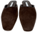 Emme Parsons Shoe Size 37 Dark Brown Leather Upper Suede Chisel Toe Mule Flats Dark Brown / 37