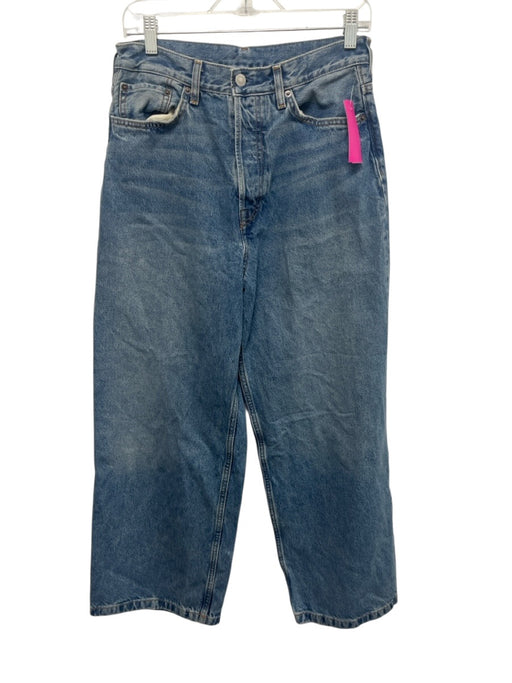 COS Size 26 Medium Wash Cotton Denim Button Fly High Rise Wide Leg Jeans Medium Wash / 26