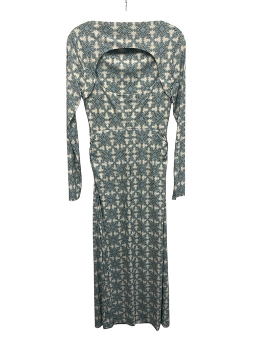 Hill House Size S Blue, Green, Cream Nylon & Elastane Long Sleeve Maxi Dress Blue, Green, Cream / S