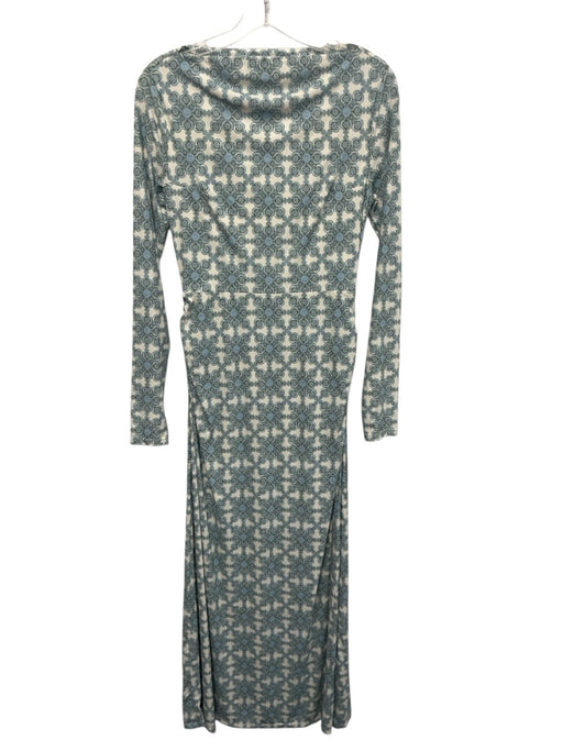 Hill House Size S Blue, Green, Cream Nylon & Elastane Long Sleeve Maxi Dress Blue, Green, Cream / S