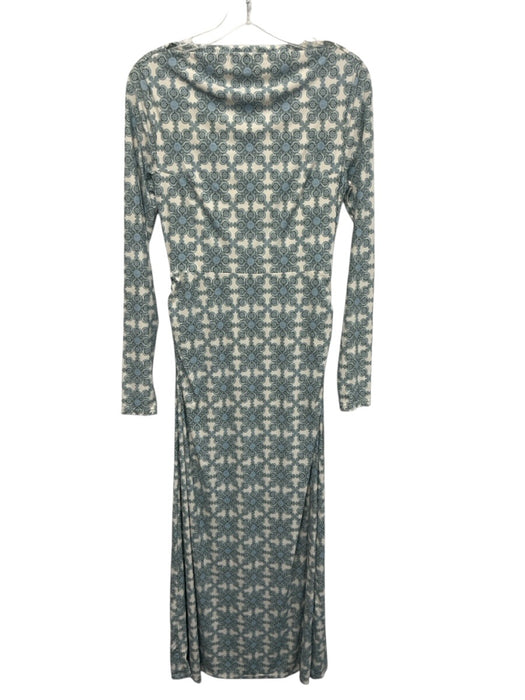 Hill House Size S Blue, Green, Cream Nylon & Elastane Long Sleeve Maxi Dress Blue, Green, Cream / S