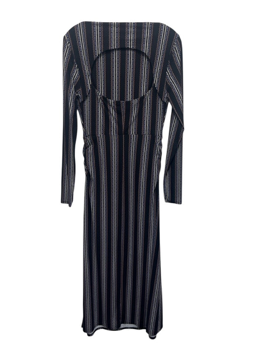 Hill House Size S Black, Brown, Blue Nylon & Elastane Long Sleeve Maxi Dress Black, Brown, Blue / S