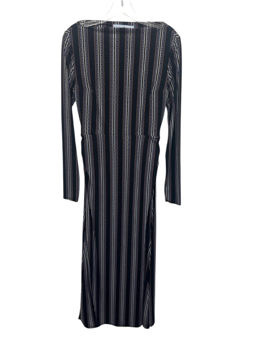 Hill House Size S Black, Brown, Blue Nylon & Elastane Long Sleeve Maxi Dress Black, Brown, Blue / S