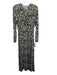 Ulla Johnson Size S Blue, Green, Beige Rayon & Elastane Long Sleeve Maxi Dress Blue, Green, Beige / S