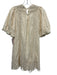 Zara Size XS Cream Cotton Blend Short Sleeve Crochet Lace Mini Dress Cream / XS