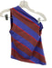 Staud Size Small Red, Purple, Brown Cotton Sleeveless Striped One Shoulder Top Red, Purple, Brown / Small