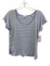 Lake Size Small Blue & White Cotton Short Sleeve Striped Pajama Top Blue & White / Small
