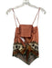 Alemais Size 4 Pink, Brown, Green Viscose Spaghetti Strap Floral Back Tie Top Pink, Brown, Green / 4