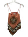 Alemais Size 4 Pink, Brown, Green Viscose Spaghetti Strap Floral Back Tie Top Pink, Brown, Green / 4