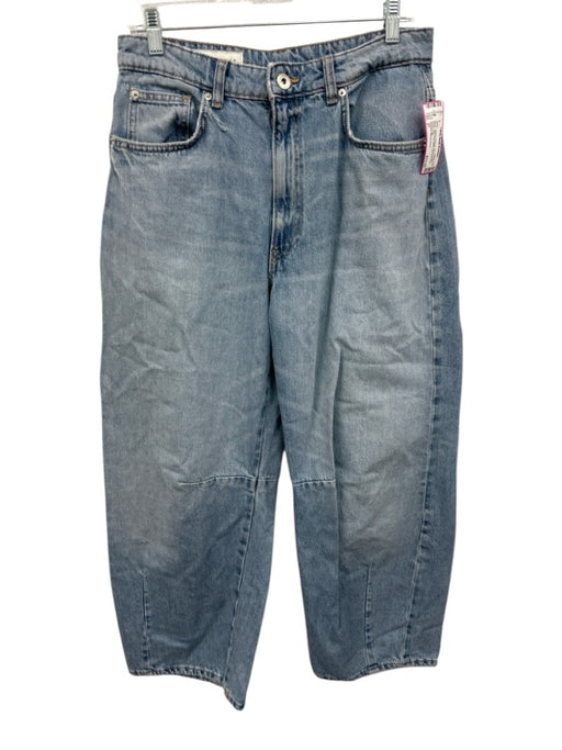 Veronica Beard Jeans Size 27 White Cotton Denim High Rise Wide Leg Raw Hem Jeans White / 27