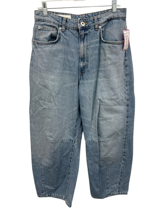 Veronica Beard Jeans Size 27 White Cotton Denim High Rise Wide Leg Raw Hem Jeans White / 27