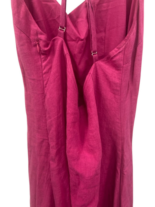 87Origins Size 8 Hot pink Linen Sleeveless Halter Neck Spaghetti Strap Dress Hot pink / 8