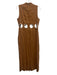 Antonio Melani Size 4 Brown & White Linen Blend Sleeveless Cut Outs Maxi Dress Brown & White / 4