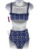 Agua Bendita Size Small Blue & Cream White Polyester Blend Pleated swimwear Blue & Cream White / Small